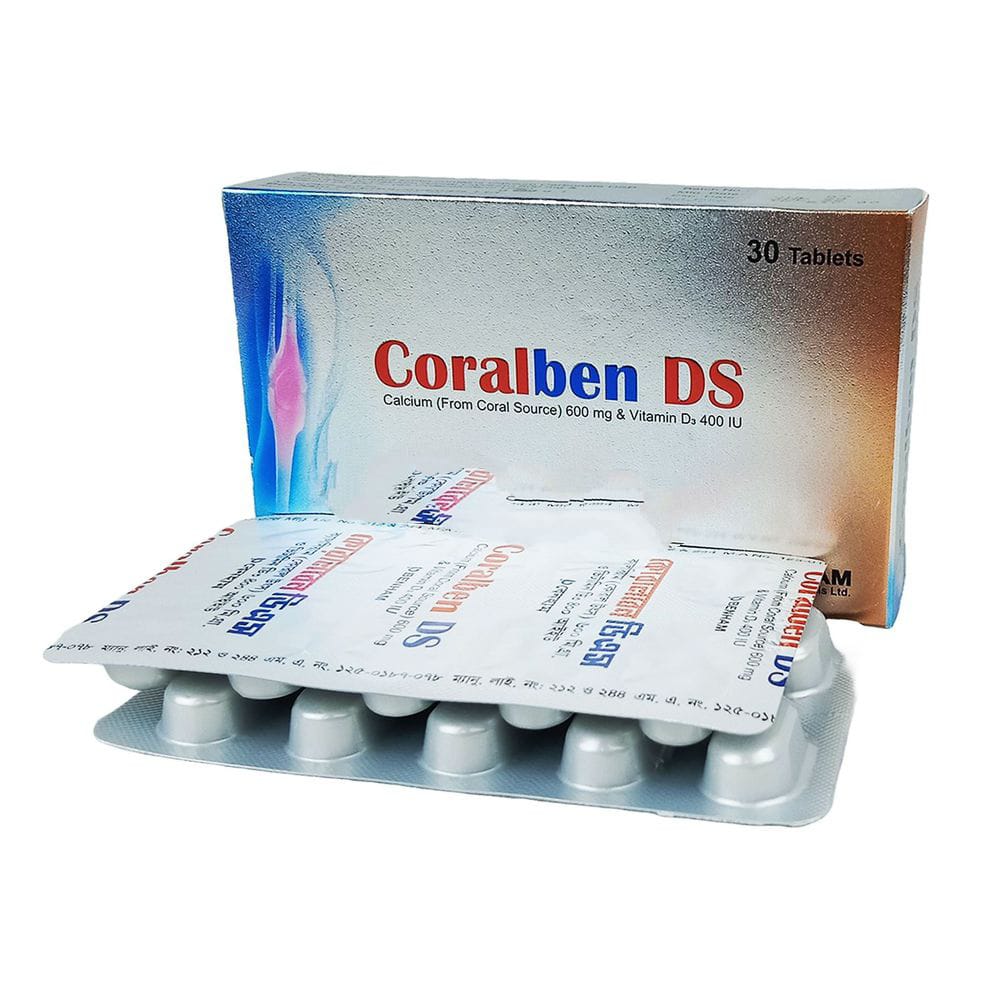 Tablet Coralben DS 600mg+400iu (30pcs)